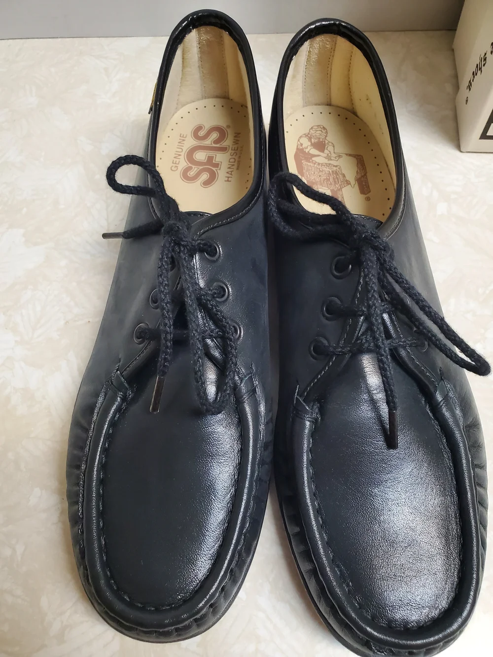 SAS Black Leather Siesta Walking Shoe